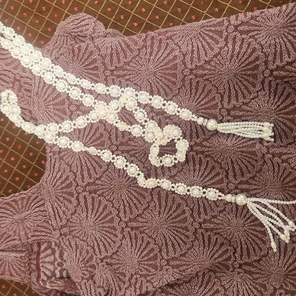 Faux Pearl Wrap Necklace